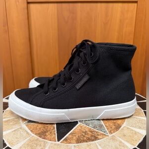 Superga Womens Black Lace-up High Top Fashion Sneaker 7.5 worn once!